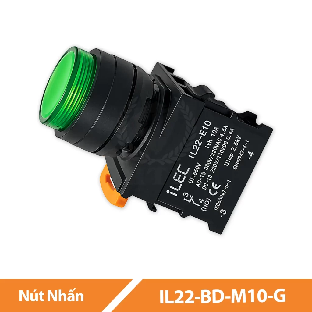 Nút Nhấn Có Đèn Màu Xanh IL22-BD-M10-G ILEC