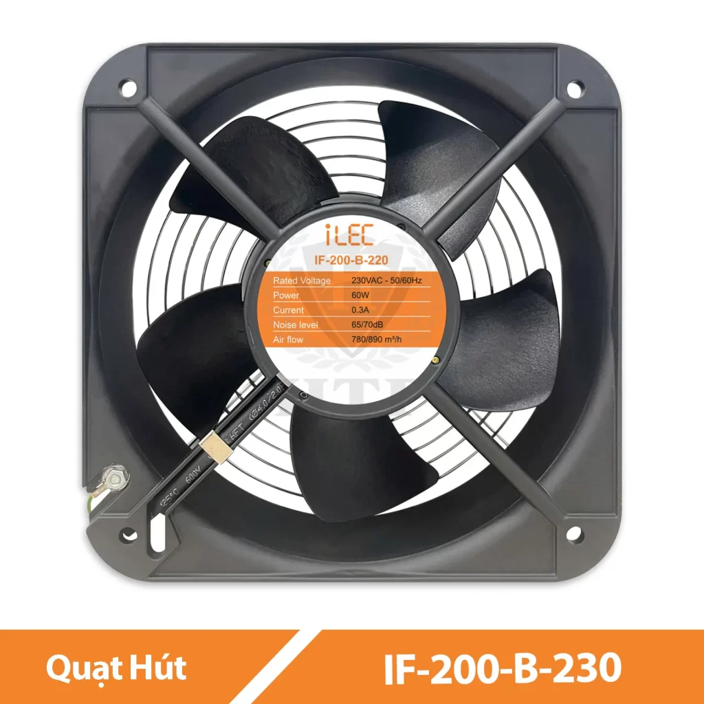 Quạt Hút Tủ Điện 200X200mm IF-200-B-230 ILEC