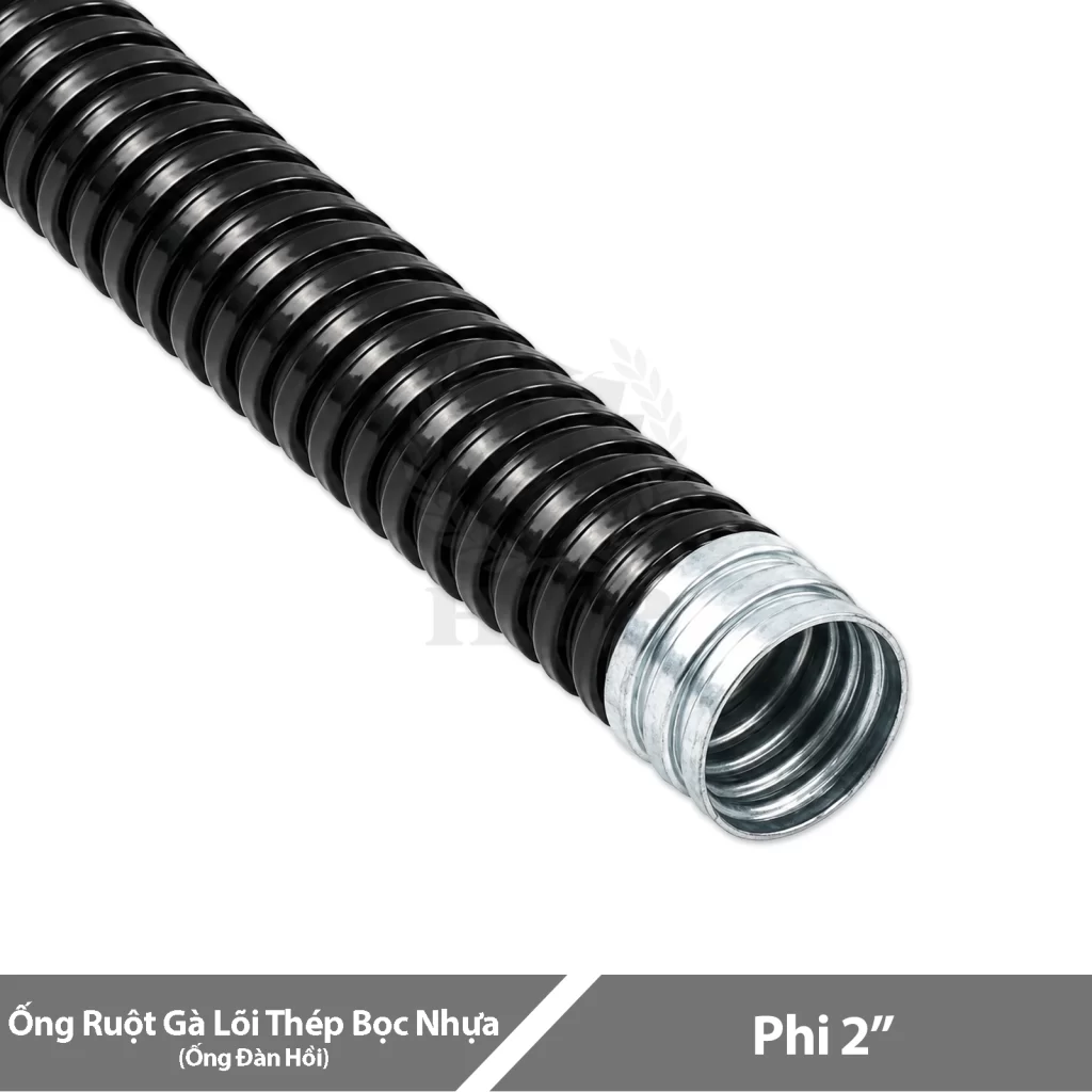 Ống Ruột Gà Lõi Thép Bọc Nhựa Phi 2"