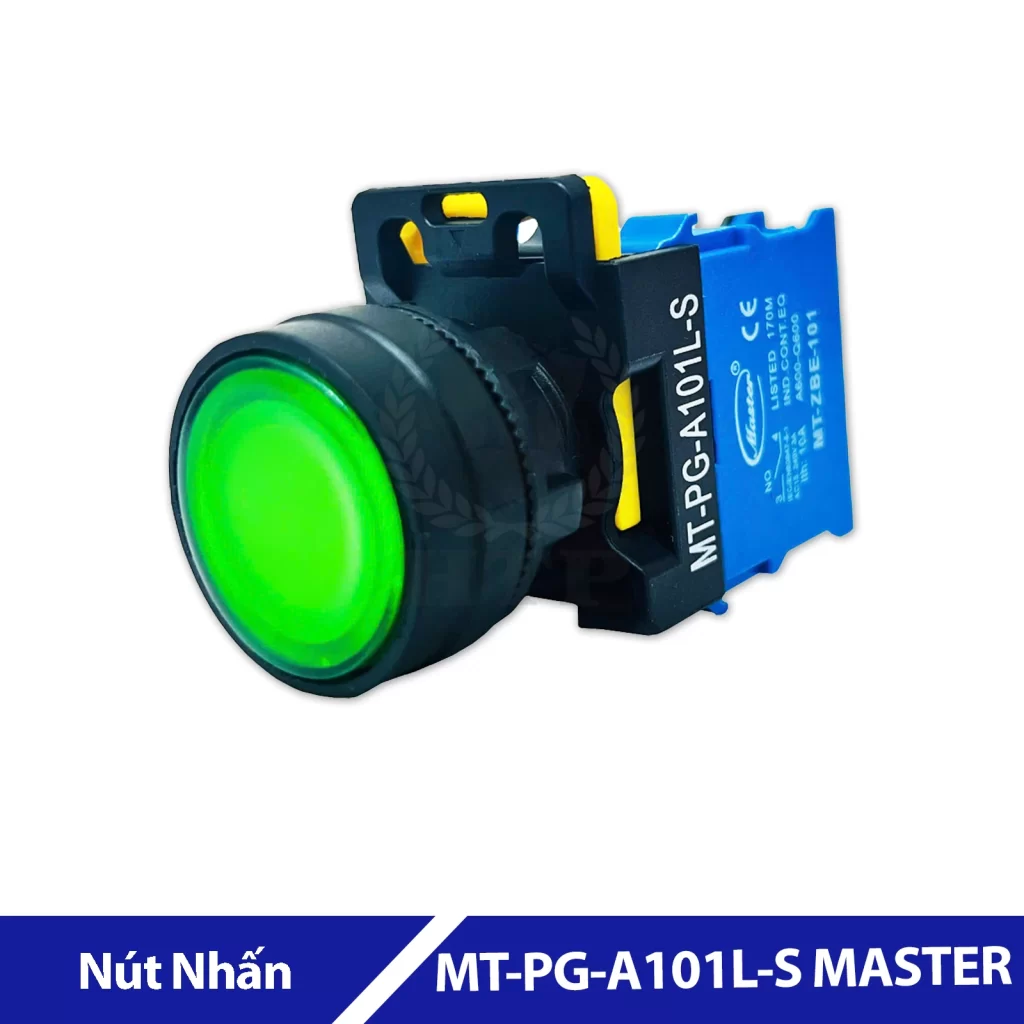 Nút Nhấn Có Đèn Màu Xanh MT-PG-A101L-S MASTER
