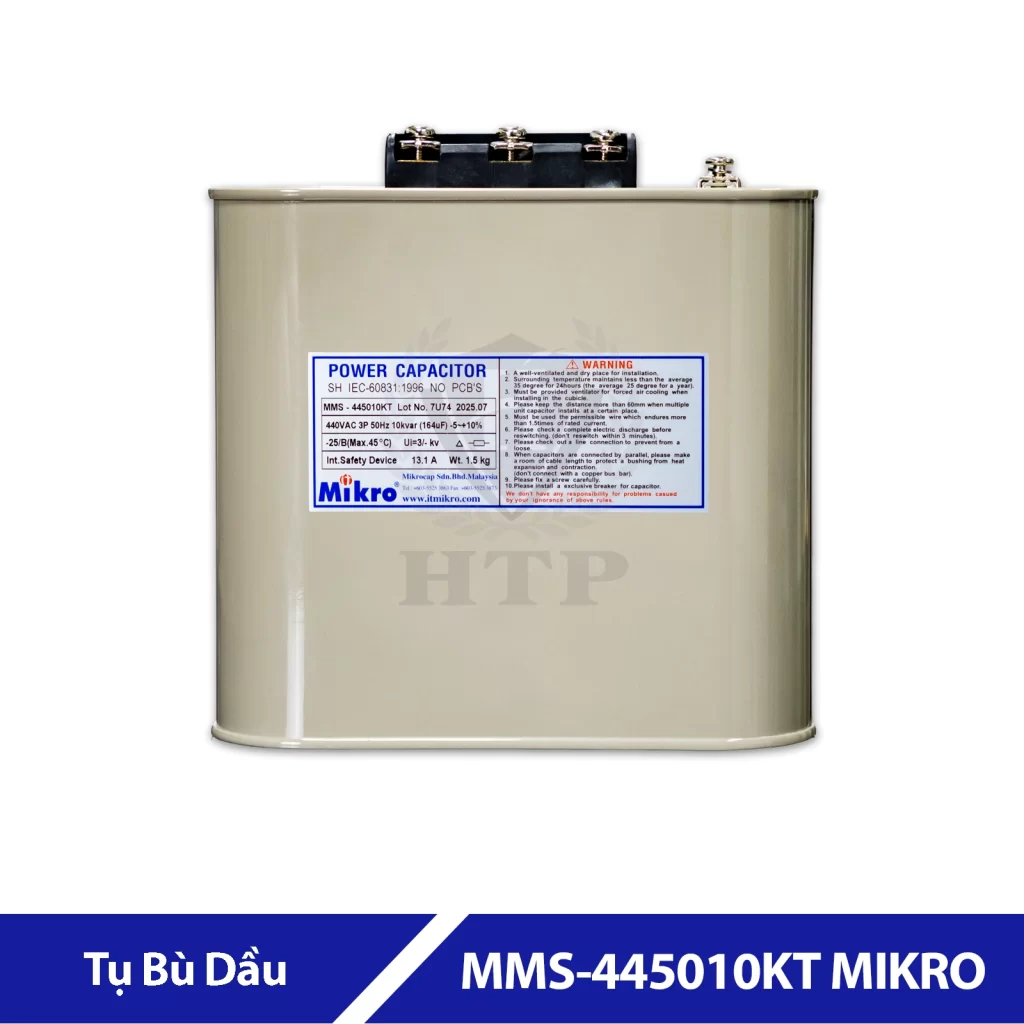 Tụ Bù Dầu 10Kvar - 440V MMS-445010KT MIKRO