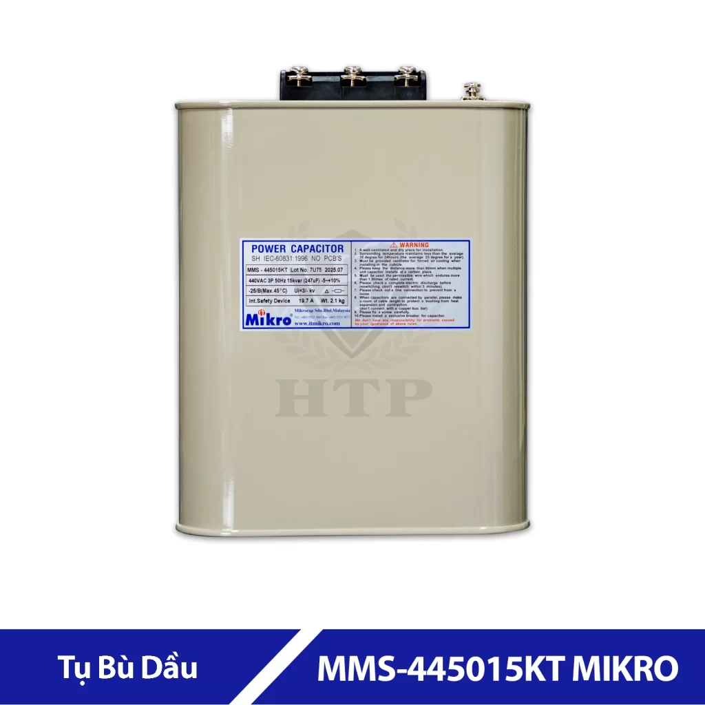 Tụ Bù Dầu 15Kvar - 440V MMS-445015KT MIKRO